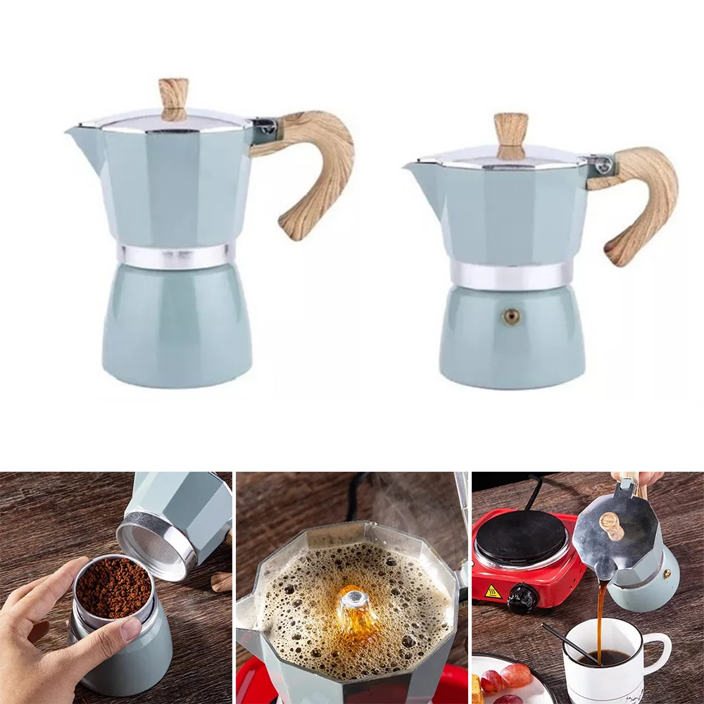 Алюминий итальянский Moka эспрессо Кофе Maker Кофеварка плита верхний горшок 150/300 мл