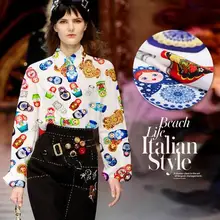 114 см мультфильм шелковая ткань с принтом 14 мм Креп Де Шин шелковая ткань летняя рубашка платье креп ткань шелковая ткань