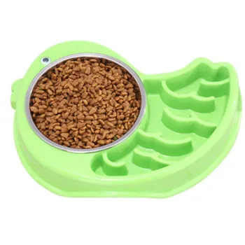 

Bird Shape Stainless Steel Pet Drinking Water Bowl Dual-Use Slow Feeders Dog Bowl Non-Slip Cat Food Water Bowl New