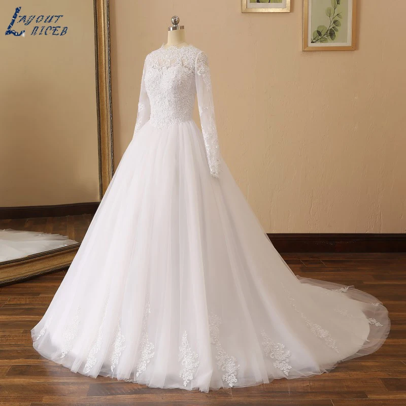YQS019 Robe De Mariee горячая Распродажа кружевное свадебное платье трапециевидной формы со шлейфом шикарное длинное свадебное платье с рукавами на заказ
