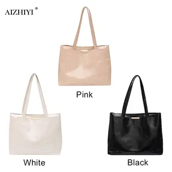 

Fashion Solid Color Handbag Women Large Capacity Shoulder Bag PU Leather Casual Daily Travel Shopping Totes Purse