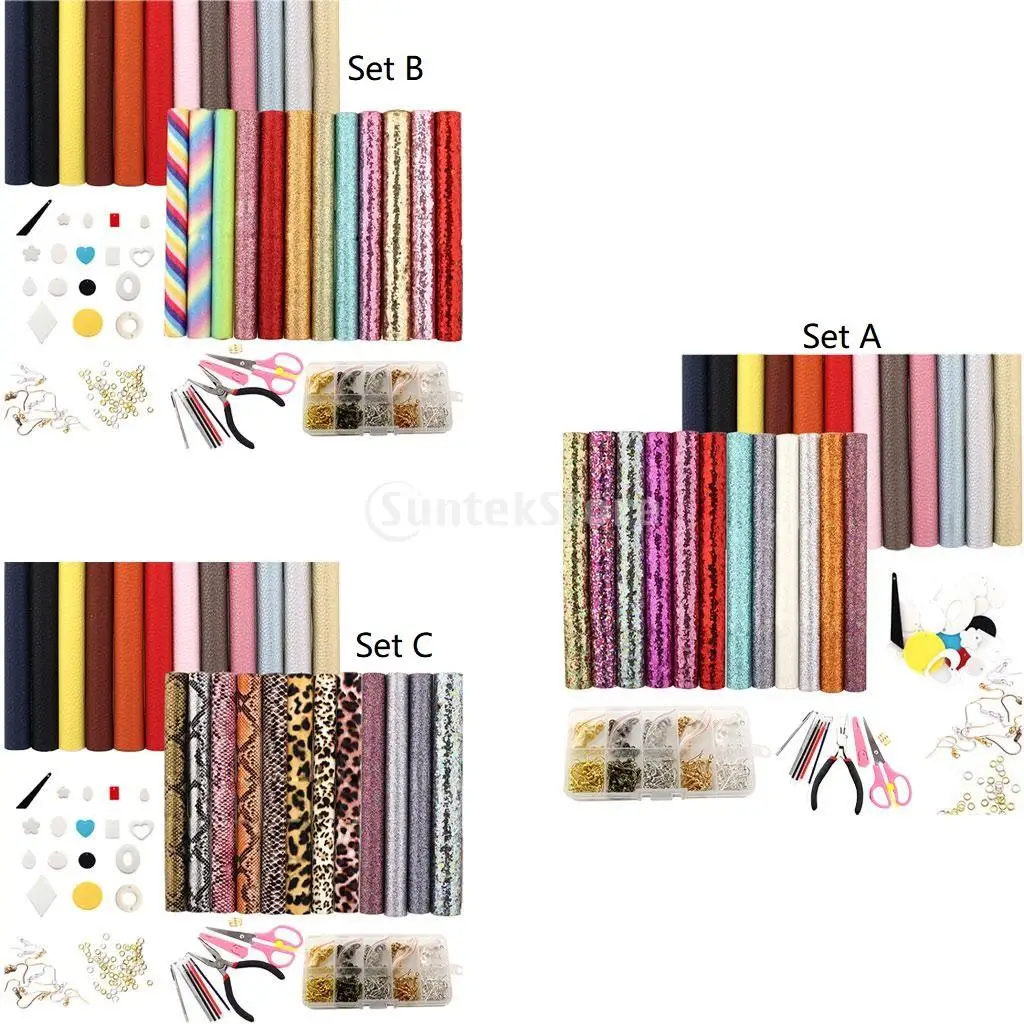 24 Piece Leather Earring Making Kit Decoration Earrings Handmade Finding for Sewing Women Girls | Украшения и аксессуары