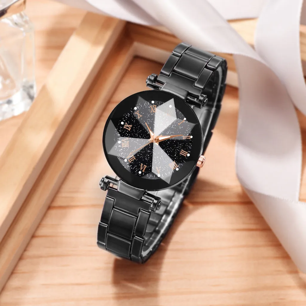 Luxury Ladies Watch Starry Sky Stainless Steel Bracelet Watches For Women Crystal Analog Quartz Wristwatches Sports Dress Clock
