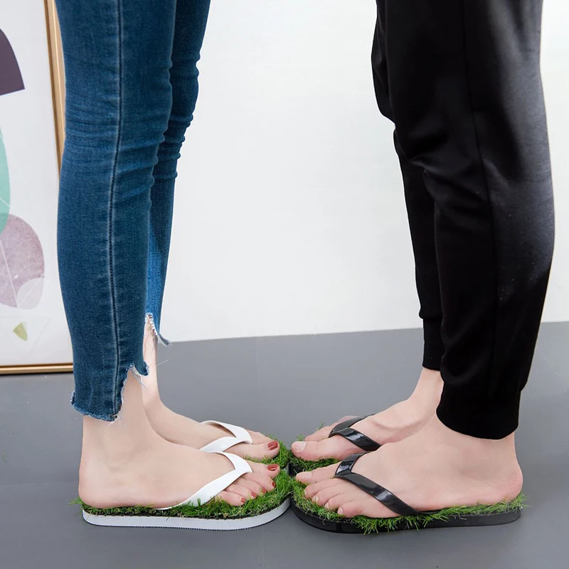 Вьетнамки для мужчин и женщин; коллекция года; сезон лето; модные тапочки травяные тапочки; Пара моделей; уличная пляжная обувь для мужчин
