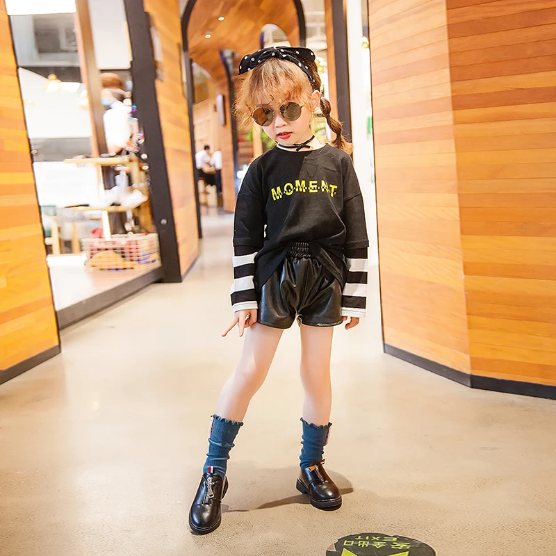 Fall new children's PU leather shoes soft soles girl princess style zipper shoes suitable for student parties