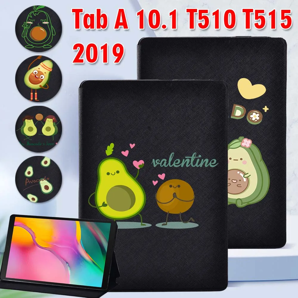 Чехол для планшета Samsung Galaxy Tab A 10 1 дюйма 2019 из искусственной кожи с авокадо милыми