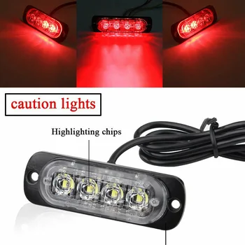 

1X Car Truck Motorcycle Warning Hazard Flash Light Strobe Lamp Red LED DC 12-24V