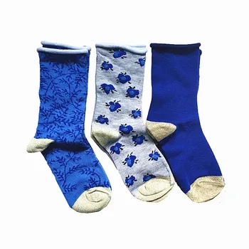 

3 Pairs Women Roll Trim Socks Pack (Polyester)
