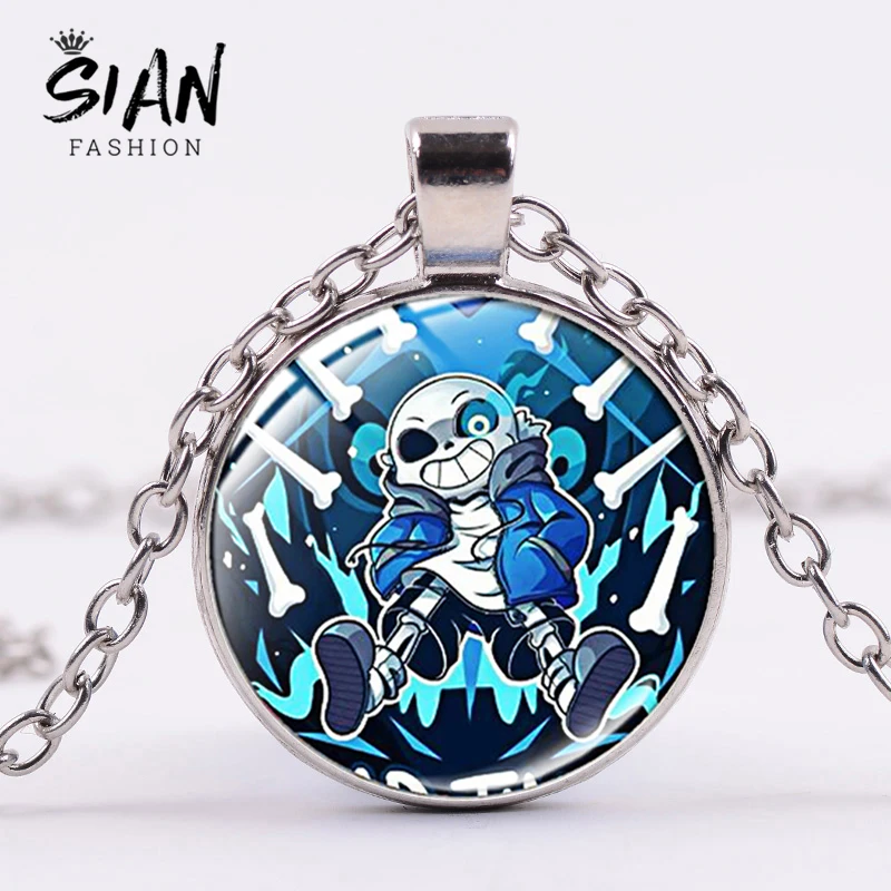 SIAN новейший Undertale Sans подвеска в виде плаката модная игра Аниме Фигурка Косплей подвеска ручной работы стеклянный купол Seampunk цепь ювелирные изделия