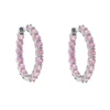 pink cz hoop earring for girl women rose gold color pinky huggie hoops classic fashion jewelry ► Photo 2/6