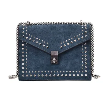 

Vintage Scrub Leather Small Shoulder Messenger Bags for Women 2019 Chain Rivet Lock Crossbody Bag Lady Travel Hand Bags Feminina