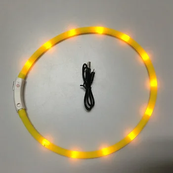 LED Glowing Dog Collar USB Charging Pet Dog Collar Night Luminous Dog Collars Rechargeable Night Safety Flashing Necklace Dog 6