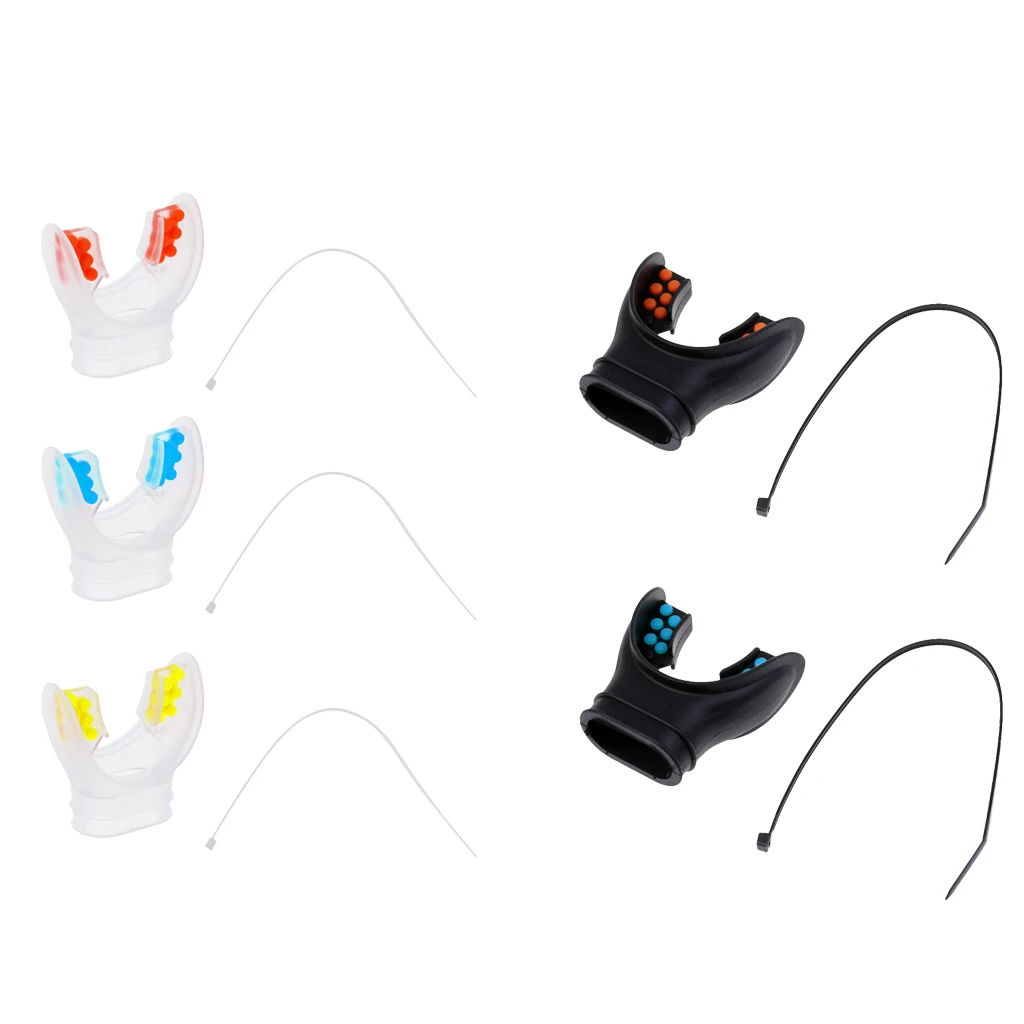 Scuba Regulator Universal Silicone Mouthpiece With Color Tab Diving Regulator Mouthpiece and Tie Wrap