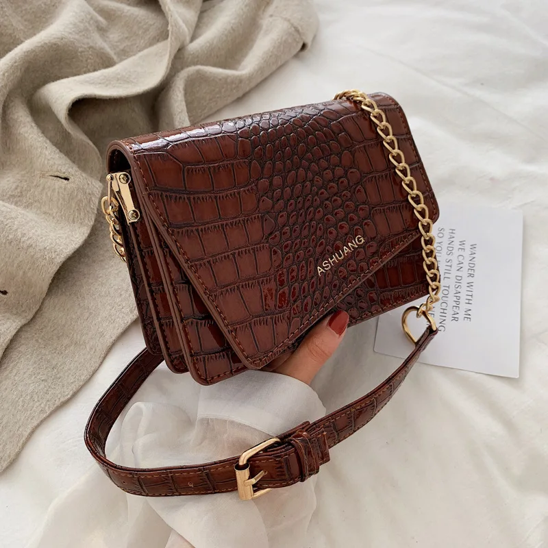 buy Luxury Brand Crocodile Pattern Women Crossbody Bag Retro Chain Small Party Bag Ladies Single Shoulder Satchel Bag 2019 Hand Bags