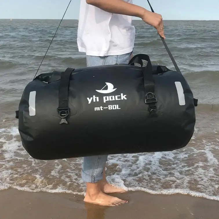 Black 80L 40L/80L Наплечная фитнес Водонепроницаемая спортивная сумка для речной поход для кемпинга и путешествий - Цвет: Black 80L