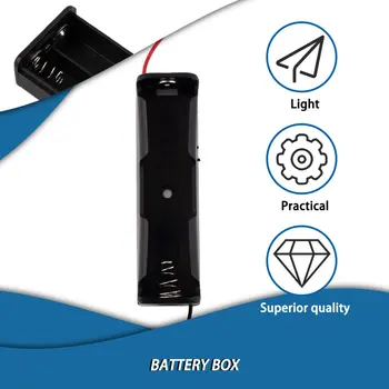 

New Plastic 18650 Battery Case Holder Storage Box with Wire Leads for 18650 Batteries 3.7V Black