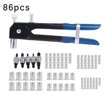 

86pcs Handheld Rivet Fixing Tool Nuts Kit M3 M4 M5 M6 M8 Threaded Insert Repairing Vehicles Power Tool Accessories