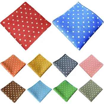 

Men’s Suit Pocket Square Wedding Party Men White Polka Dots Handkerchief Hanky YXTIE0324