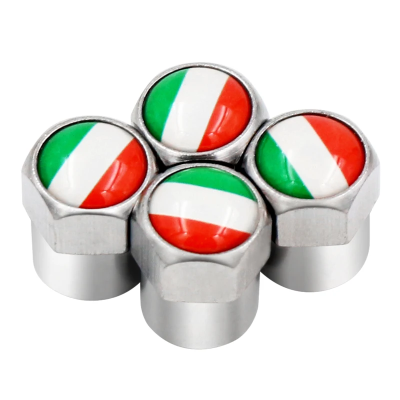 4 X Italian flag Logo metal wheel tire Valve caps covers car decoration accessories for Fiat 500 Abarth 500x 5000L Panda | Автомобили и