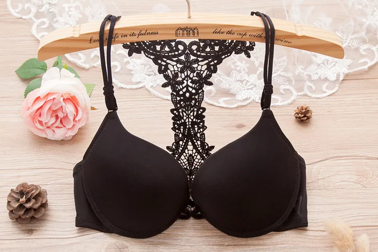 New Sexy Bras For Women Lace Y-Shaped Deep V Sexy Underwear Push Up Bra Gathering Adjustable Smooth Front Buckle Bralette t shirt bra
