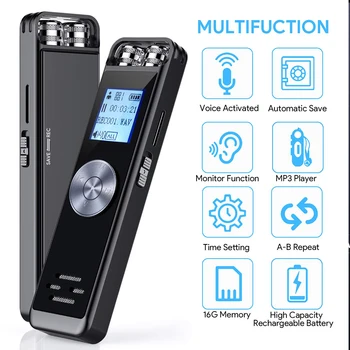 

Interviews Double Microphone USB Dictaphone Mini Support TF Card Digital MP3 Music Player Voice Recorder Portable HD For HY E780