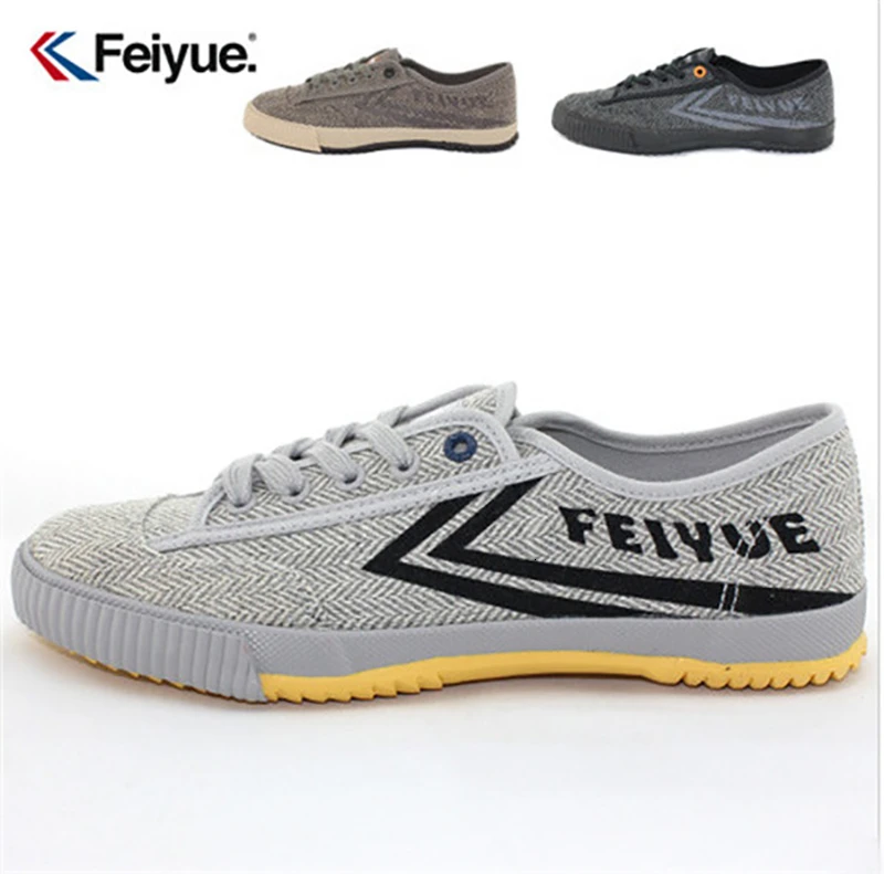 Feiyue/Классическая обувь для боевых искусств; обувь для кунг-фу; удобная парусиновая обувь; мужские кроссовки; мужские теннисные кроссовки; Мужская обувь серого цвета с низким вырезом