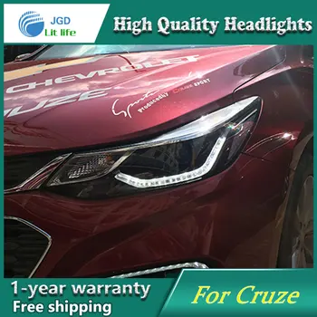 

Car Styling C For Chevrolet Cruze headlights 2017 LED Chevrolet Cruze headlight led DRL front light Bi-Xenon Lens xenon HID