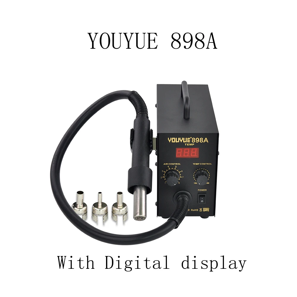 Горячая Распродажа YOUYUE 898A несвинцовая умная паяльная станция Воздушный насос паяльная станция с цифровым дисплеем для ремонта мобильного телефона