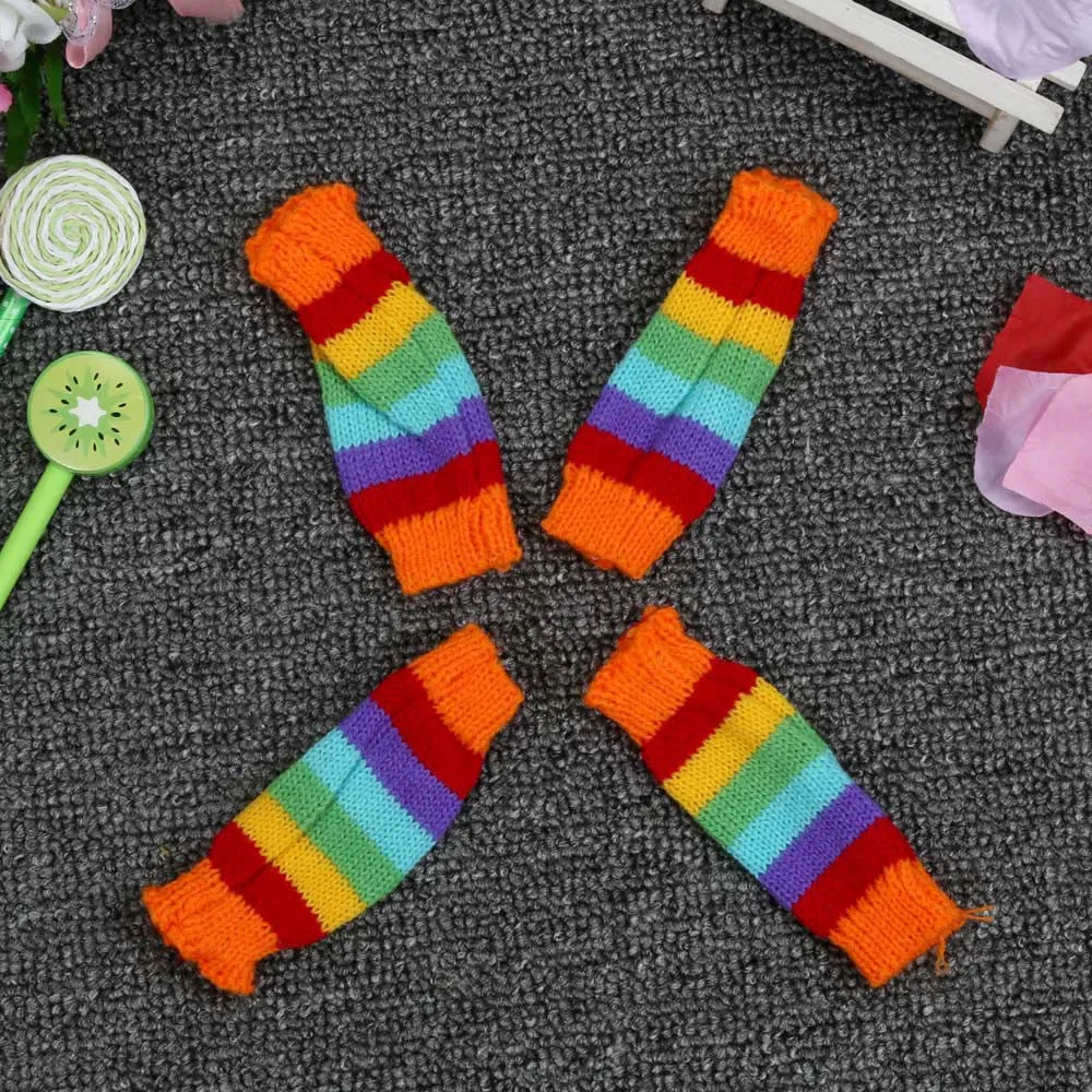 Multicolor Одежда с принтом в виде собак Xs/s/m/l 6 шт./компл. собака животное шапка для щенка шарф гетры Pet Одежда с принтом в виде собак шерстяная шляпа шарф гетры Ropa Perro - Цвет: Multicolor