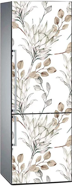 Самоклеющиеся обновленные домашний Декор 3d птица морской пейзаж цветок посудомоечная машина дверь холодильника стикер печать искусство водонепроницаемый Фреска Наклейка картина - Цвет: Fridge  YX10197-06