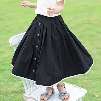 

YourSeason New Girls Cotton Vitnage Skirts Patchwork Button Skirt Cute Baby Teenager Girl Loose Skirt 2020 Summer Kid Clothing