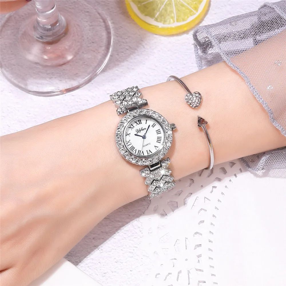 

Diamond Watches For Women Luxury Clock Gold Round Gradient Matte Ladies Quartz WristWatch Women Watch Gift Relogio Feminino
