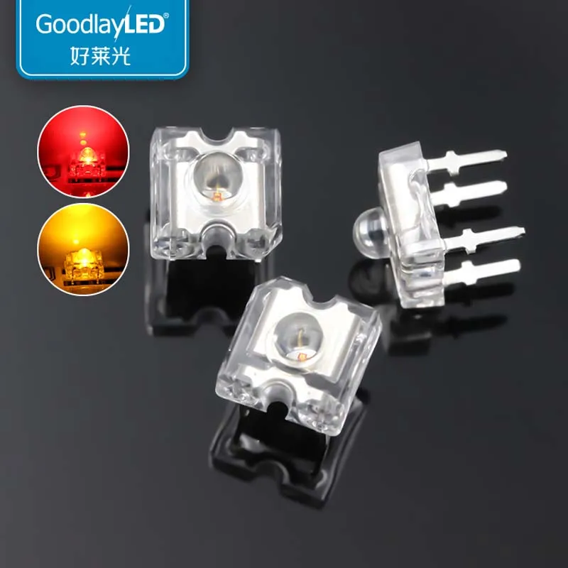 

1000PCS 3mm high head piranha red yellow bright LED