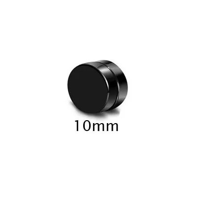 10mm only one3 2 шт./лот 6/8/10 мм горячая двойная сторона черный магнит круглые серьги-гвоздики Нержавеющая сталь Для мужчин магнитное пуссеты - Окраска металла: 10mm only one3