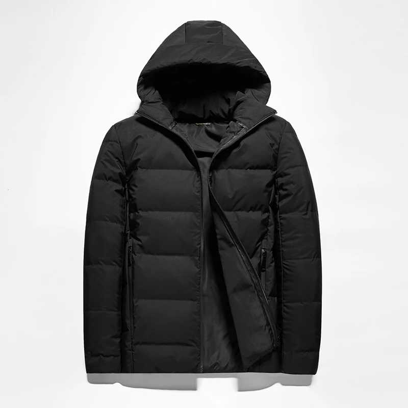 Обычный белый пуховик на утином пуху длинная пуховая куртка Для мужчин с длинным Зимняя куртка-пуховик
