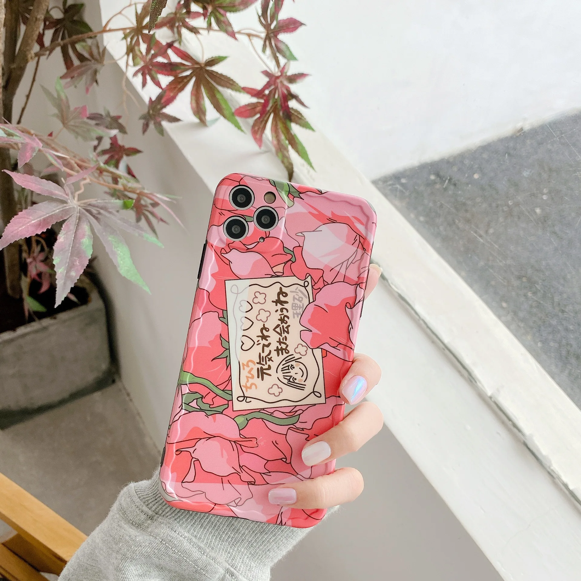 Чехол для телефона в стиле ретро с милым рисунком японской розовой розы iPhone 11 Pro Max