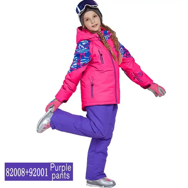 US $57.07 Kids Ski Suit Children Windproof Waterproof Warm Girls And Boy Snow Set Pants Winter Skiing And Sno