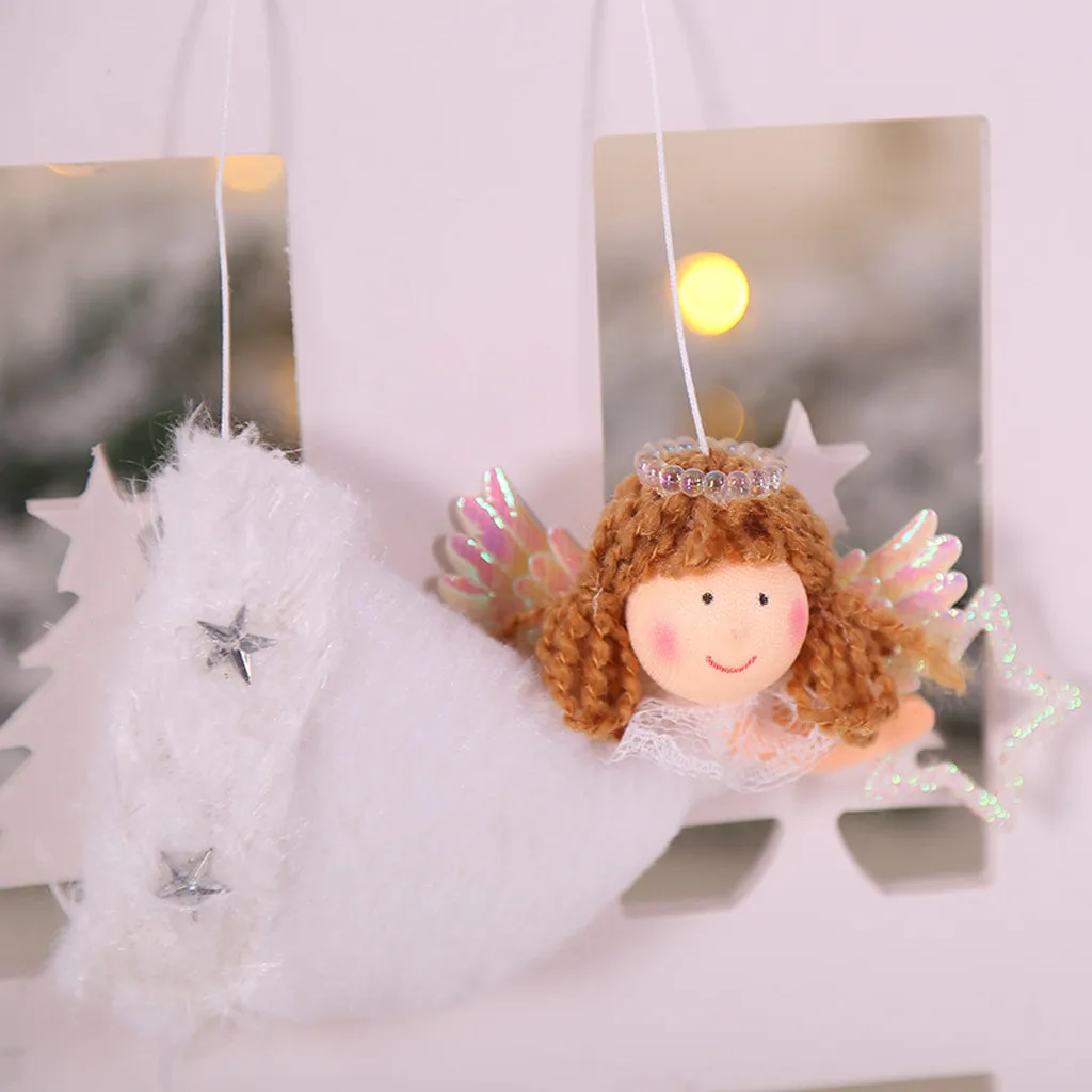 

Christmas Decorations Creative Cute Love Plush Flying Angel Pendant Christmas Tree Decoration Modern Professional 2019 Aug19