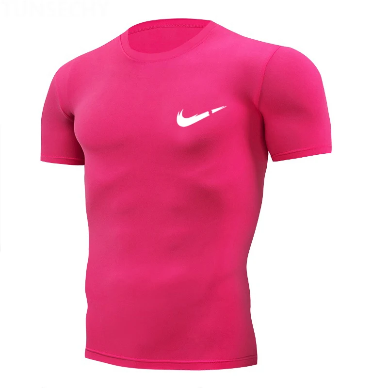 Спортивные фитнес плотно облегающие футболки для мужчин s Slim Fit с короткими рукавами быстросохнущие спортивные футболки для бега мужские Рашгард jogger тренировочные футболки футбол спортивная одежда Джерси Топы мужские - Цвет: Photo Color