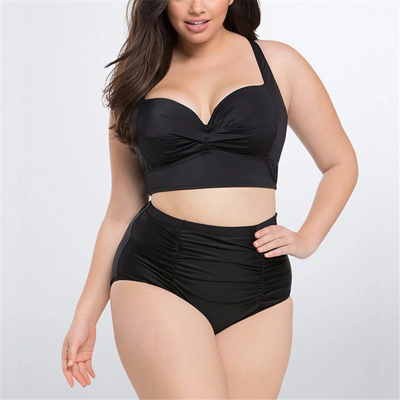 Черный Evage pitaya бикини mujer купальный костюм женский бикини feminino купальники Halo окрашивание Высокая талия складка - Цвет: Черный