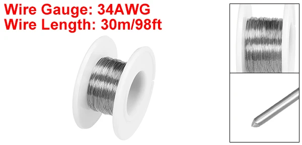 0.15mm 34AWG Heating Resistor Wire Nichrome Wires for Heating Elements 98ft