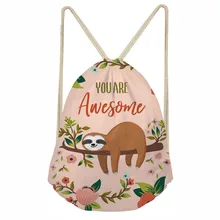 Сумка Ленивец с милым животным 3D принтом женский рюкзак для путешествий маленькая Спортивная пляжная на кулиске сумка пляжные сумки для хранения детские сумки для книг для мужчин