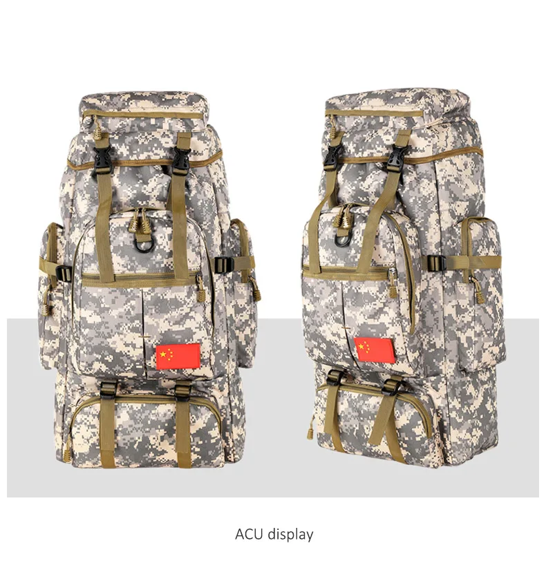 Men's 75L Sports Military Backpack Outdoor Waterproof Tourist Tactical Hiking Bag Camouflage Large Capacity Army Travel Rucksack