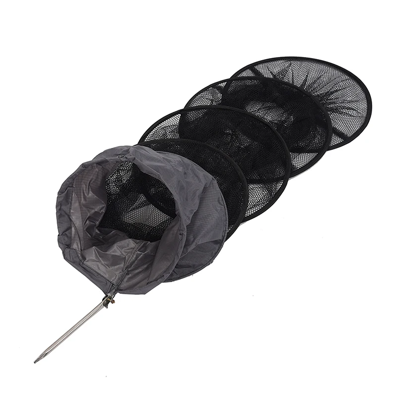 1.5M Fish Net Cage Fishing Tackle Care Creel 5 Layers Collapsible Black