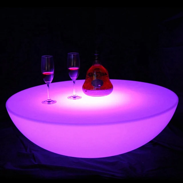 LED Illuminated Furniture, LED Bar Table, D66*H22cm, Coffee Table, Li Battery Rechargeable, Waterproof IP65, Party Event,1PC