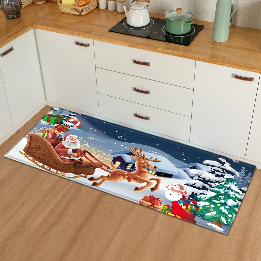 Рождественский коврик для кухни, спальни, входной коврик, 3D Рисунок, домашний пол, украшение для гостиной, ковер для ванной комнаты, нескользящий коврик - Цвет: SD3-19