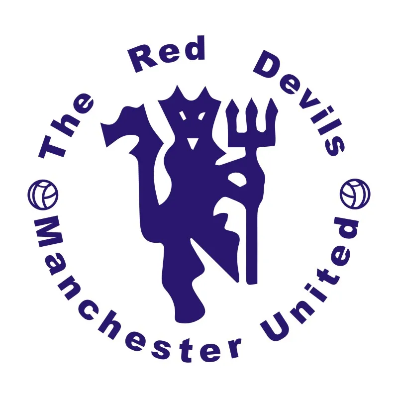 19 см X 19 см The Red Devils Man забавная Автомобильная наклейка, виниловые наклейки, водонепроницаемые для Манчестера Юнайтед, бампер на окно, ноутбук - Название цвета: blue