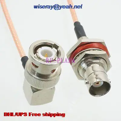 

DHL/EMS 100 pcs Cable 6inch BNC female nut to BNC male right angle RG316 RF Pigtail jumper cable -A2