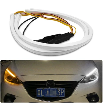 

KAHANE 60cm Flow Daytime Running Light Flexible Soft LED Flowing Turn Signal Light Strip FOR VW Passat B5 B6 B7 Golf 7 VW T5 CC