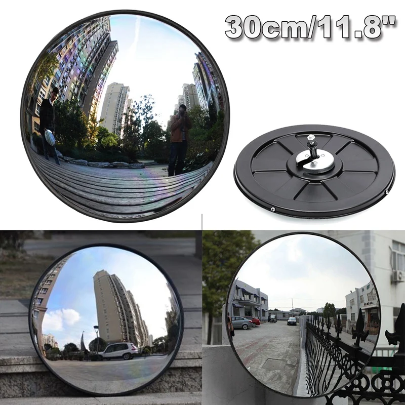 30Cm Wide Angle Security Road Mirror Curved for Indoor Burglar Outdoor Safurance Roadway Safety